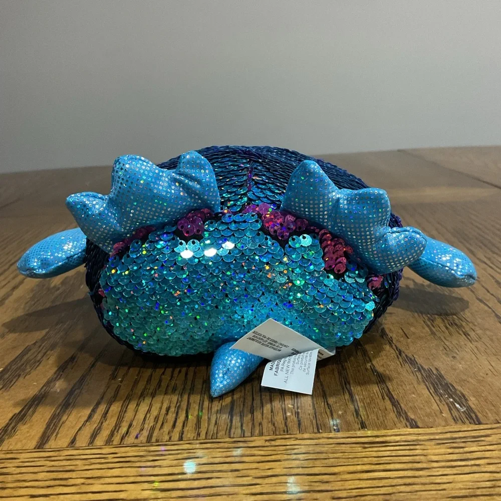 Adorable Plush Shimmeez OWL “OLIVIA”🦉 teal blue & purple reversible sequins